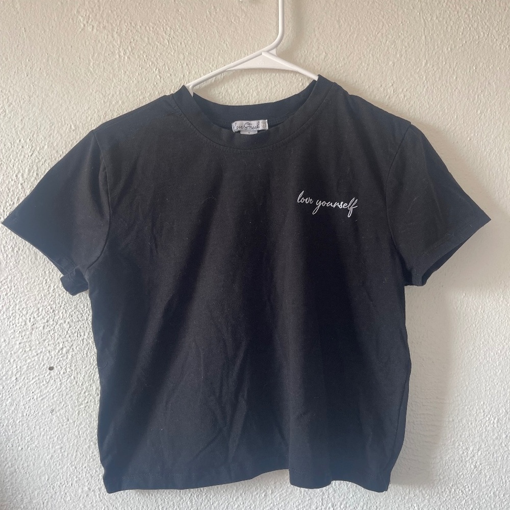Womens Small Cropped Short Sleeve Shirt